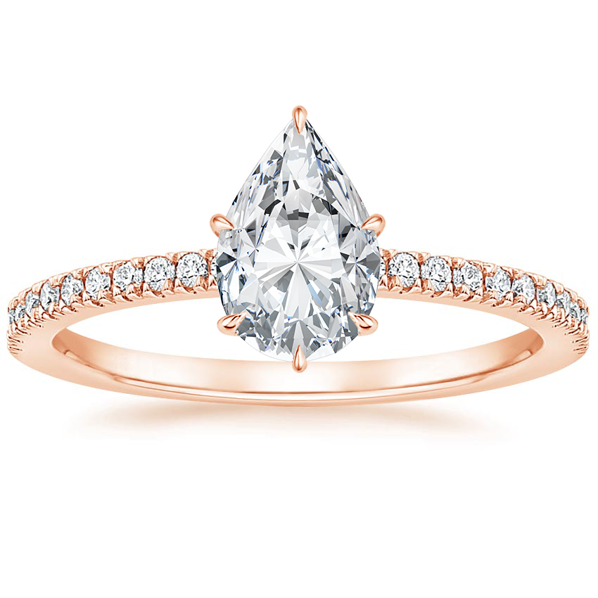14K Rose Gold Viviana Half Coverage Diamond Ring, large top view