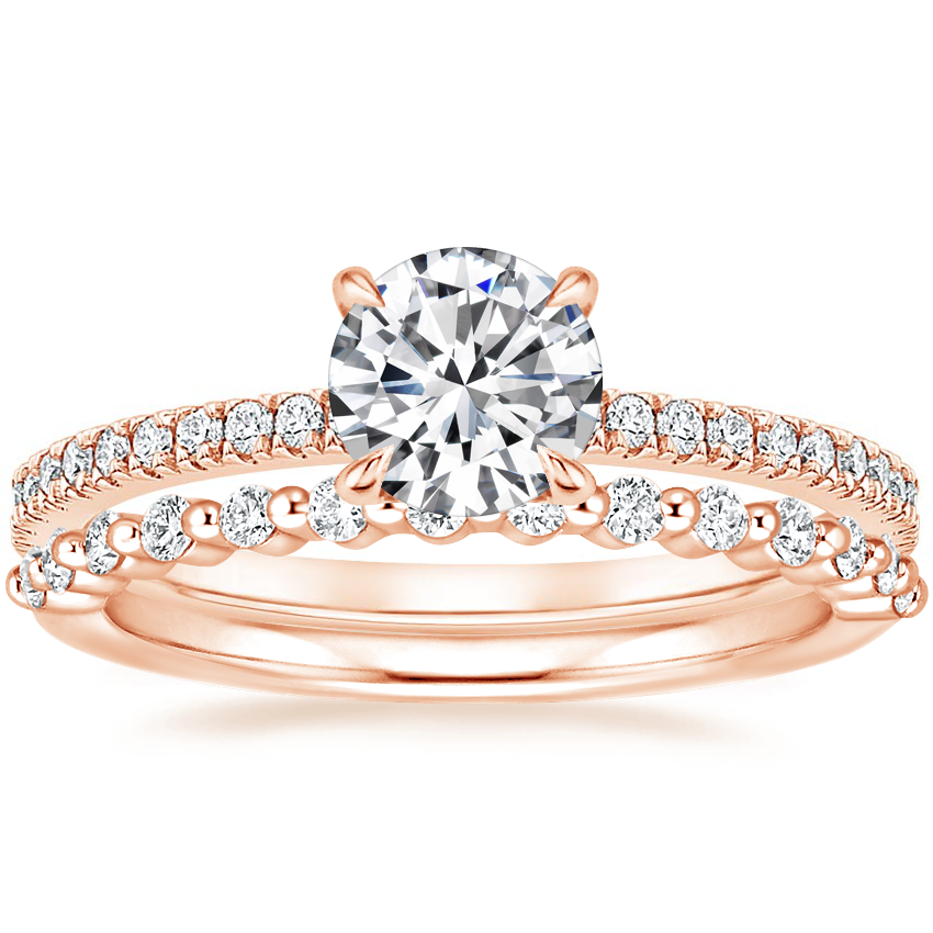 14K Rose Gold Viviana Diamond Ring (1/4 ct. tw.) with Milan Diamond Ring