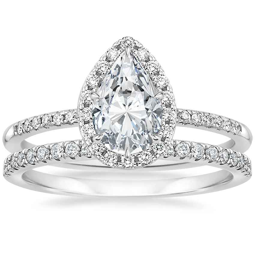 18K White Gold Cambria Diamond Ring with Sia Diamond Ring (1/8 ct. tw.)