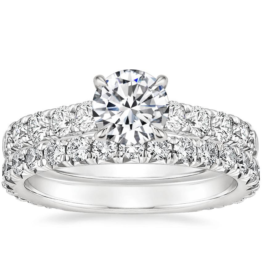 18K White Gold Anthology Diamond Ring (1/2 ct. tw.) with Luxe Sienna Diamond Ring (5/8 ct. tw.)