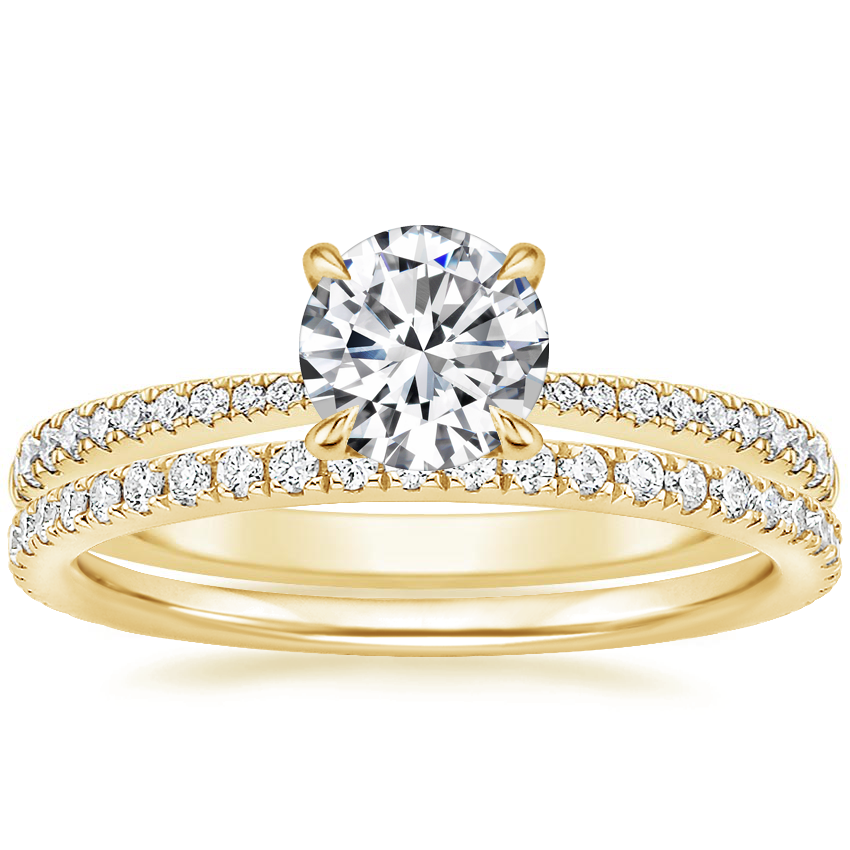 18K Yellow Gold Elena Diamond Ring with Luxe Ballad Diamond Ring (1/4 ct. tw.)