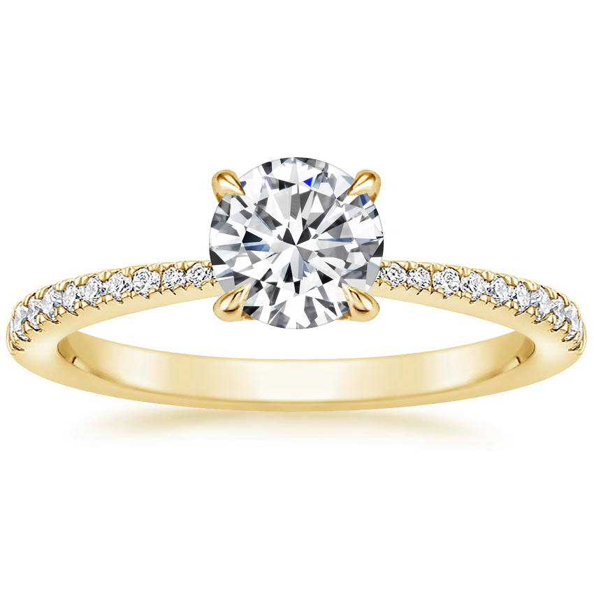 18K Yellow Gold Elena Diamond Ring, large top view