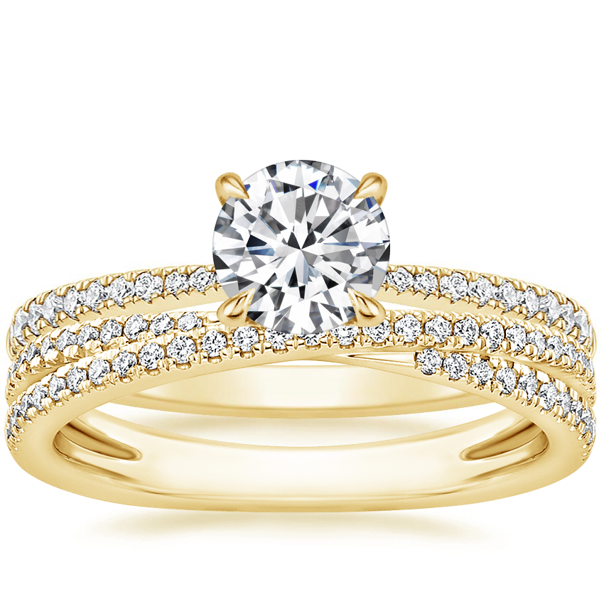 18K Yellow Gold Elena Diamond Ring with Calypso Diamond Ring