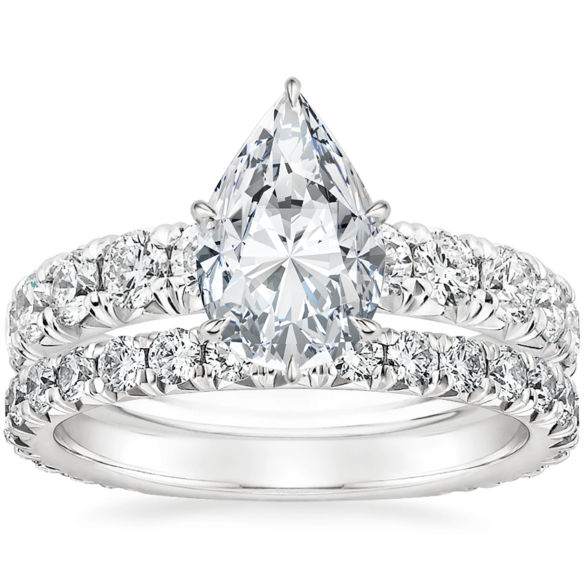 18K White Gold Ellora Diamond Ring with Luxe Sienna Diamond Ring (5/8 ct. tw.)