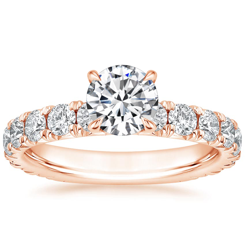 14K Rose Gold Luxe Ellora Diamond Ring, large top view