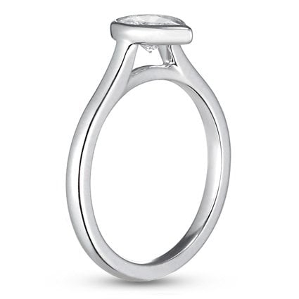 Platinum Luna 2mm Bezel Ring, large side view