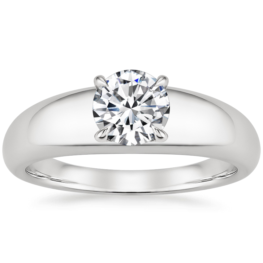18K White Gold Adrian Solitaire Ring, large top view