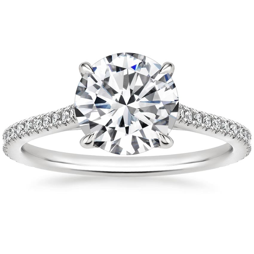Round Cathedral Diamond Ring 