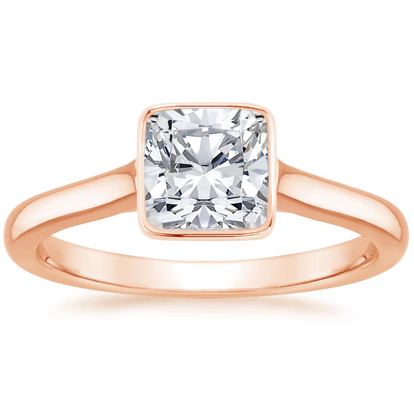 14K Rose Gold Luna 2mm Bezel Ring, large top view