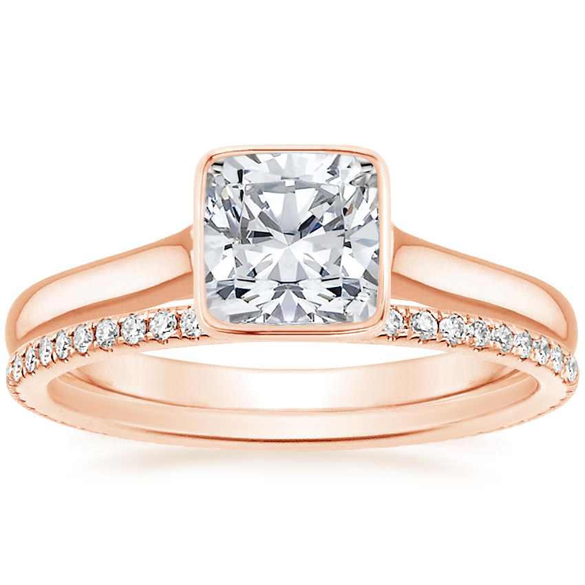 14K Rose Gold Luna Ring with Whisper Eternity Diamond Ring (1/4 ct. tw.)