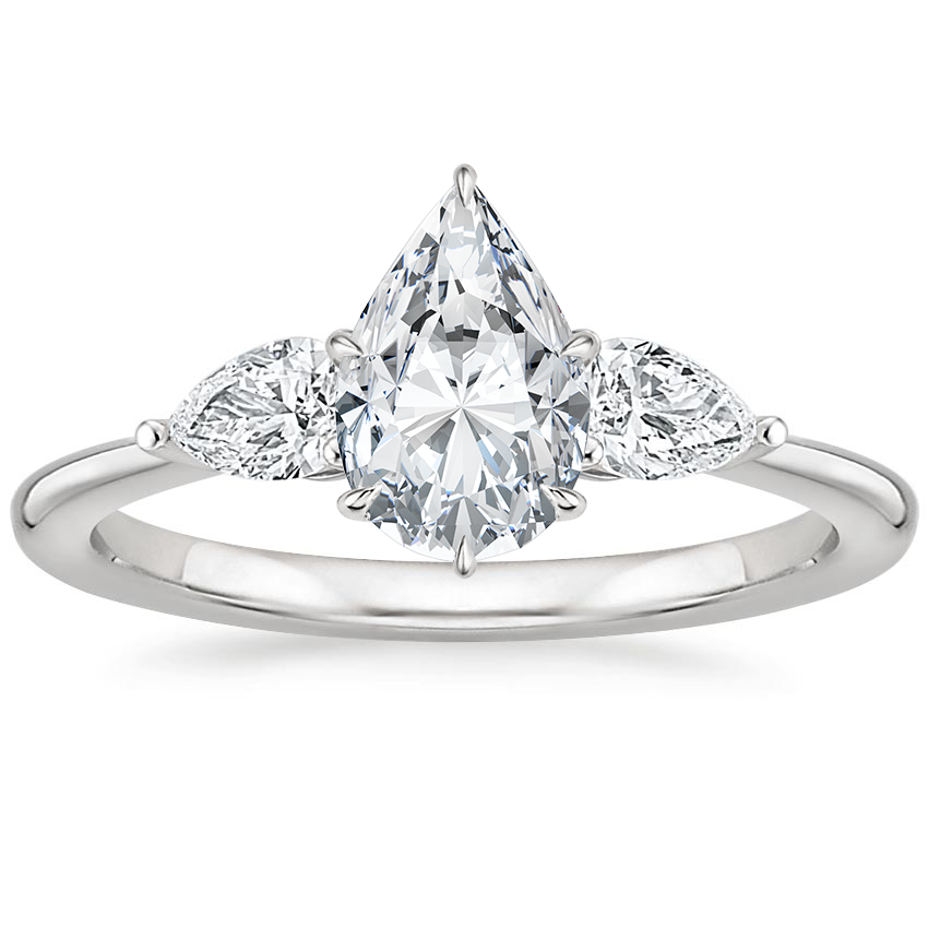 18K White Gold Adorned Opera Three Stone Diamond Ring (1/2 ct. tw.), large top view