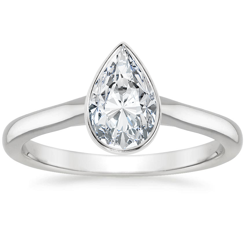 Platinum Luna 2mm Bezel Ring, large top view