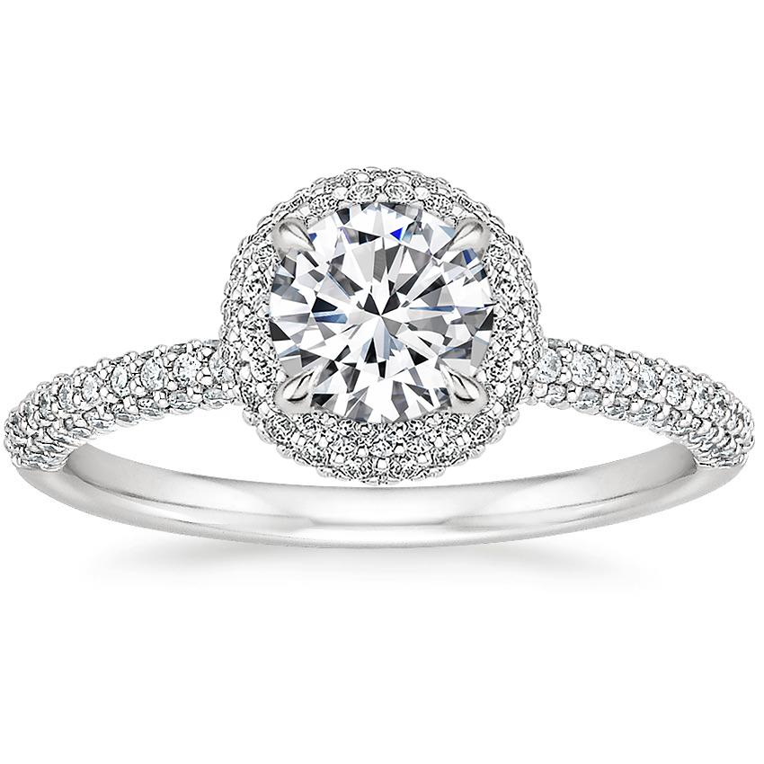 18K White Gold Valencia Halo Diamond Ring (1/2 ct. tw.), large top view