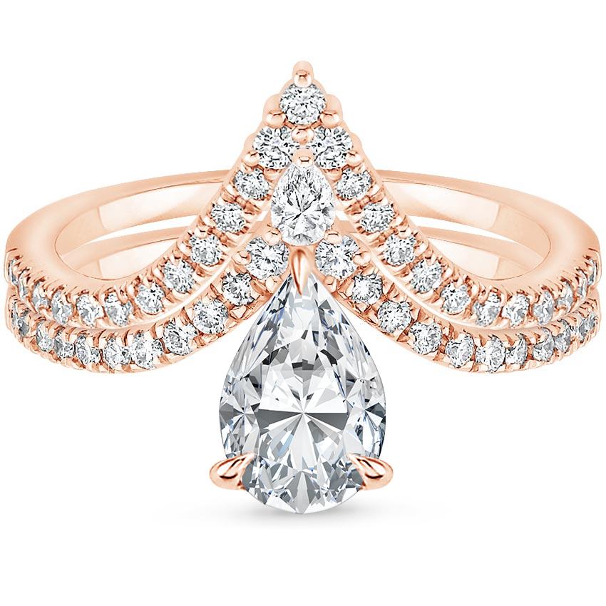 14K Rose Gold Nouveau Diamond Bridal Set