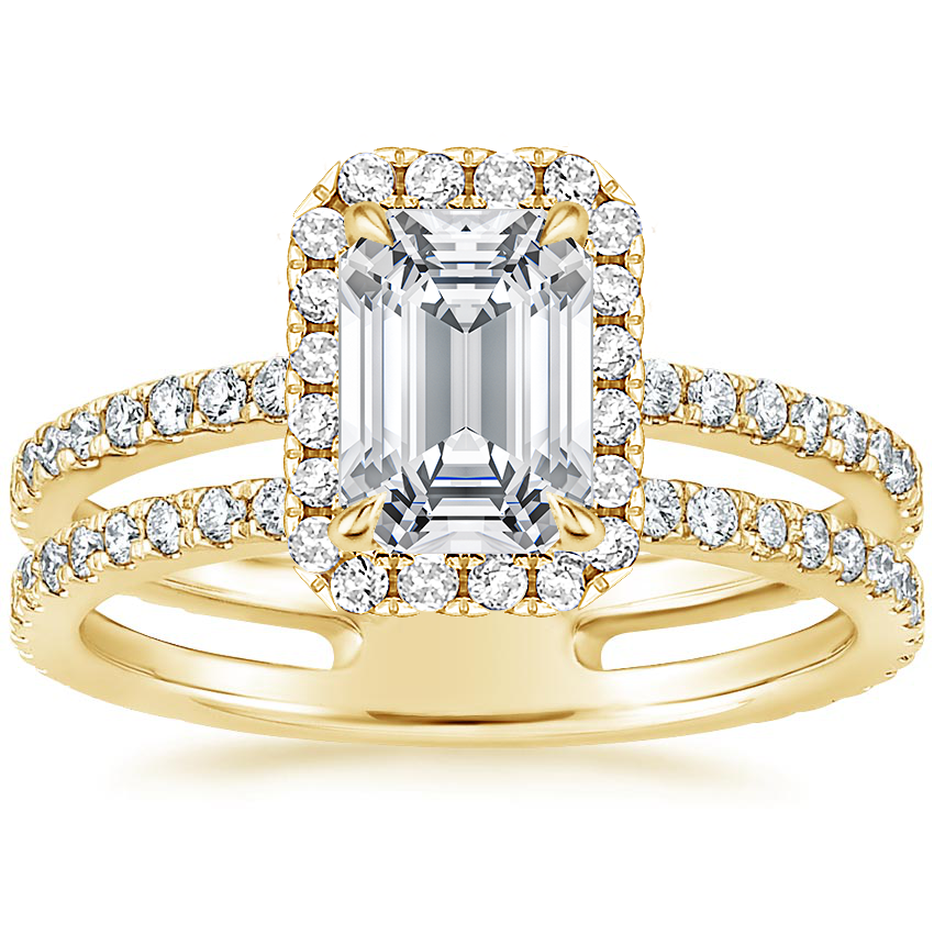 18K Yellow Gold Linnia Halo Diamond Ring (2/3 ct. tw.), large top view