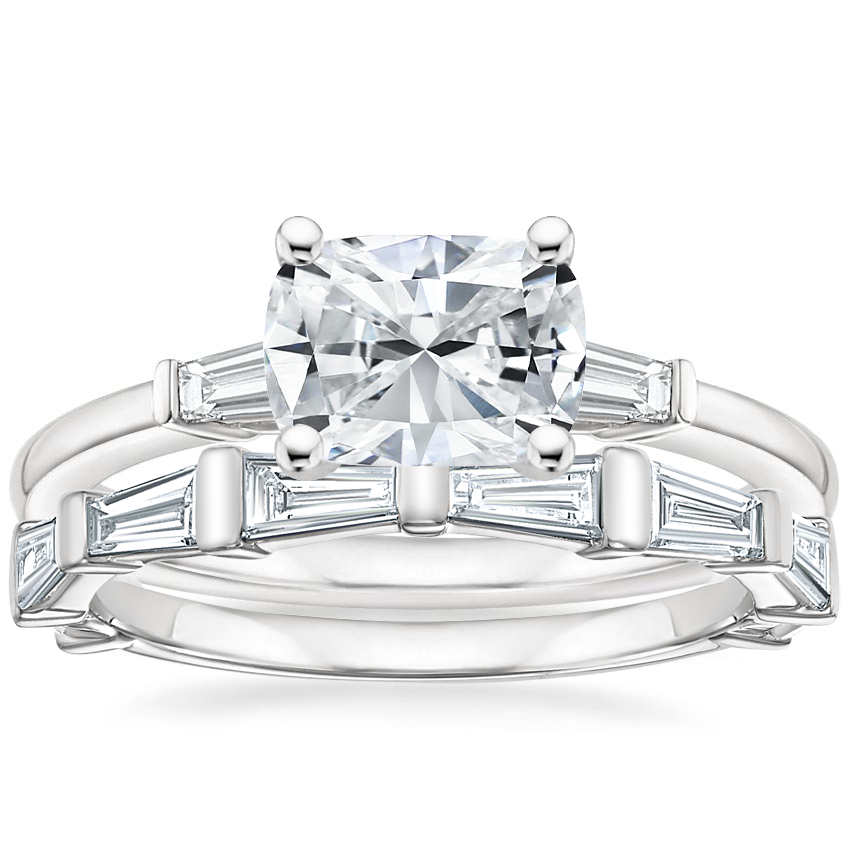Platinum East West Tapered Baguette Diamond Ring with Memoir Baguette Diamond Ring (3/4 ct. tw.)
