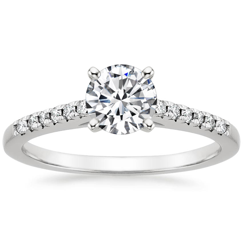 Round Cathedral Engagement Ring 