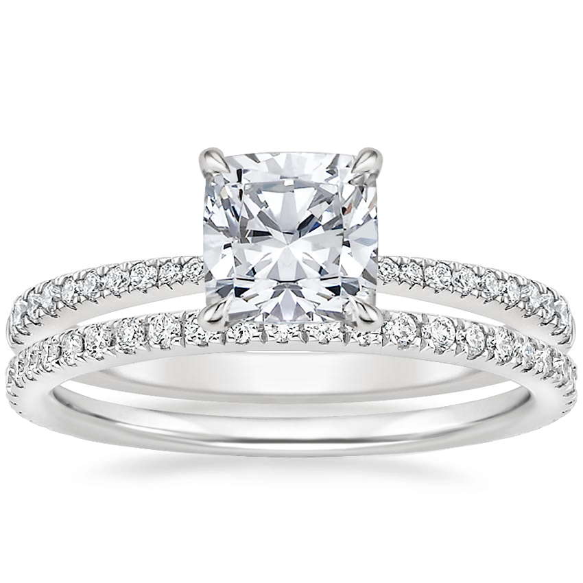 18K White Gold Elena Diamond Ring with Luxe Ballad Diamond Ring (1/4 ct. tw.)