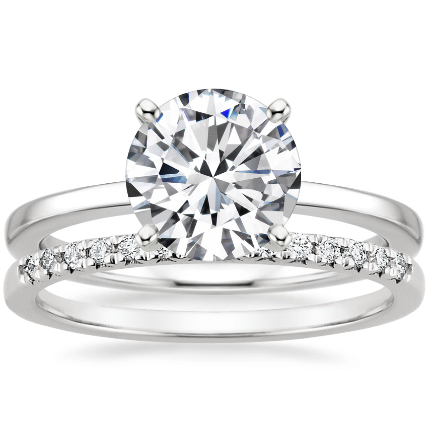 Platinum Petite Quattro Ring with Sonora Diamond Ring (1/8 ct. tw.)