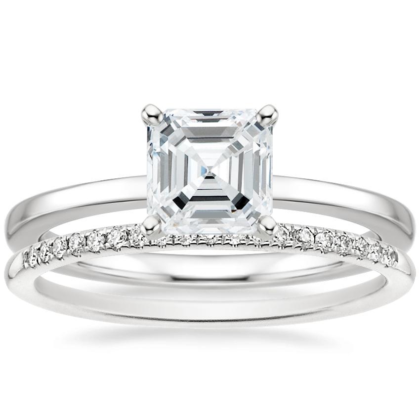 18K White Gold Petite Quattro Ring with Whisper Diamond Ring (1/10 ct. tw.)