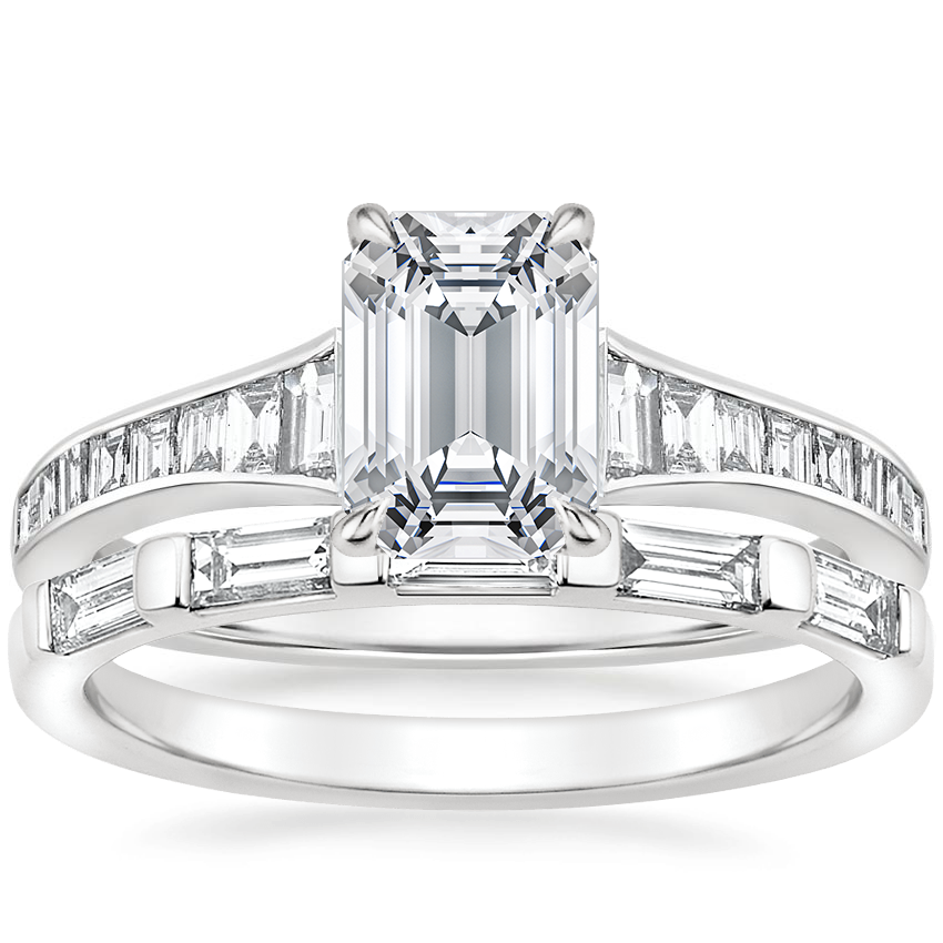 Platinum Amalfi Diamond Ring with Lane Diamond Ring (1/3 ct. tw.)