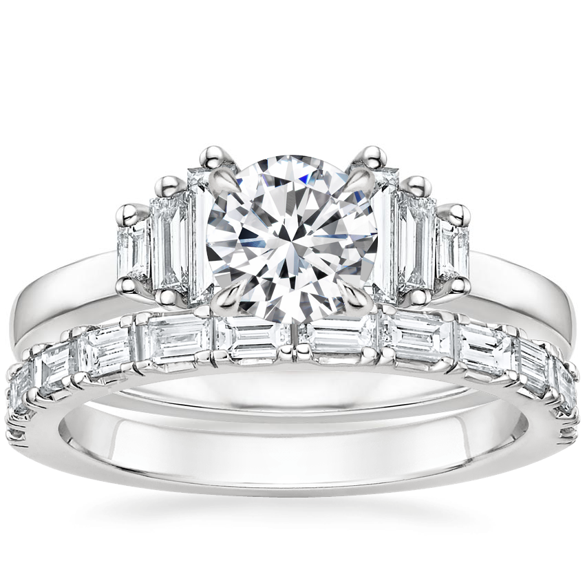 Platinum Faye Baguette Diamond Ring (1/2 ct. tw.) with Gemma Diamond Ring (1/2 ct. tw.)