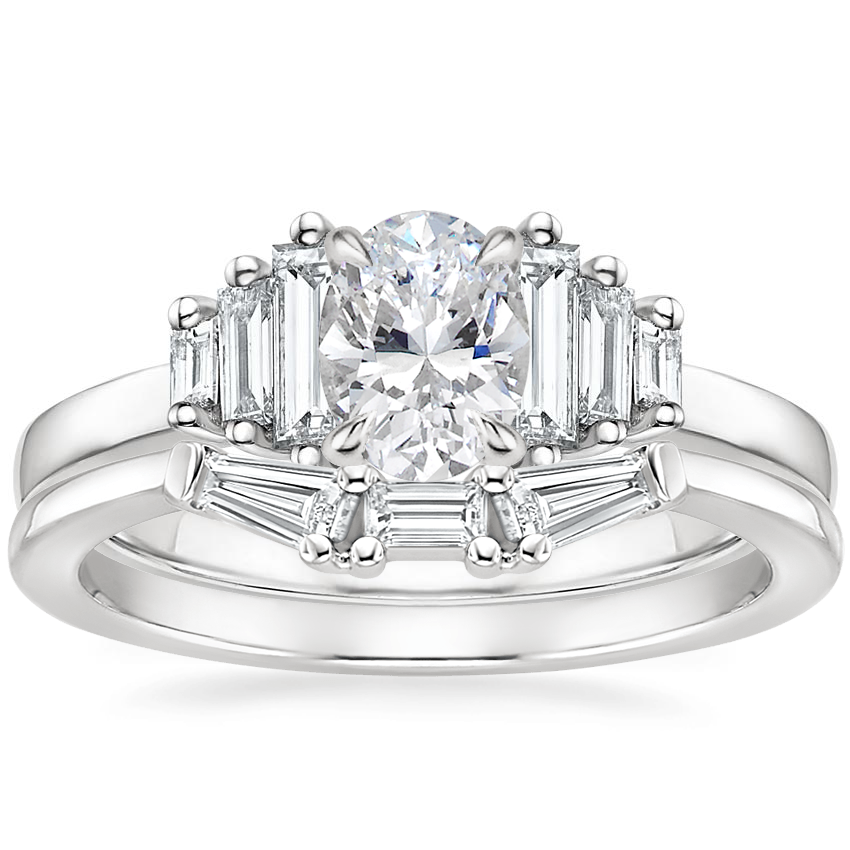Platinum Faye Baguette Diamond Ring (1/2 ct. tw.) with Tapered Baguette Diamond Ring