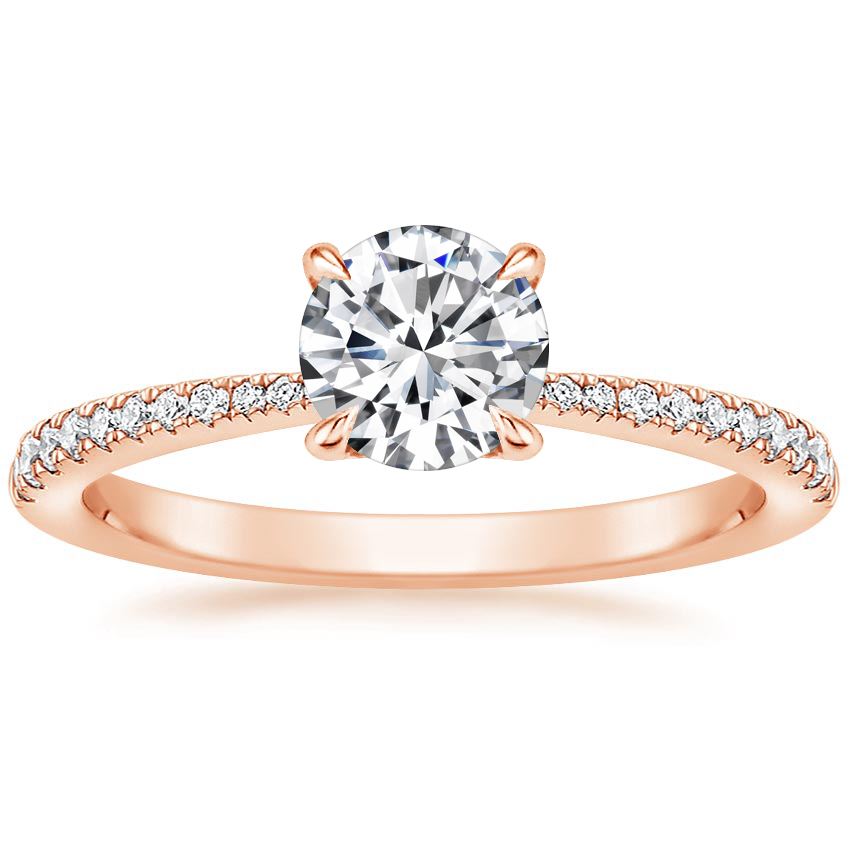 14K Rose Gold Elena Diamond Ring, large top view