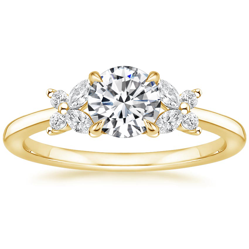 18K Yellow Gold Mariposa Diamond Ring, large top view