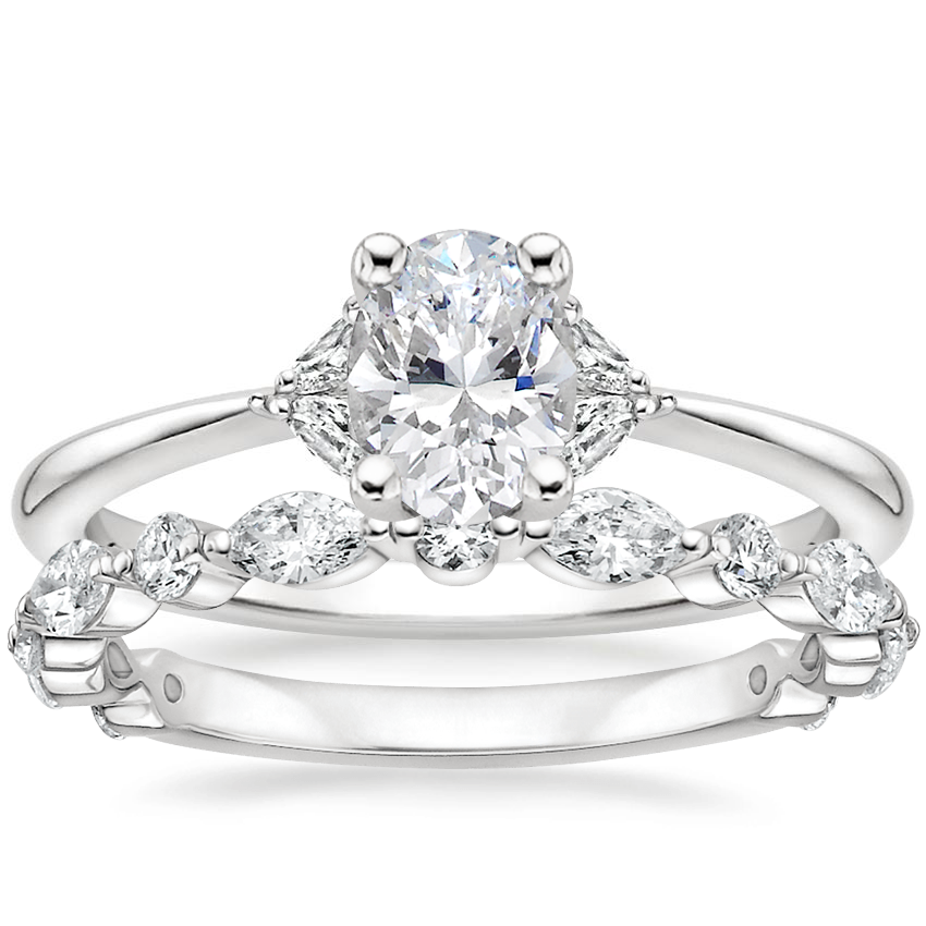 18K White Gold Faye Diamond Ring with Luxe Versailles Diamond Ring (1/2 ct. tw.)