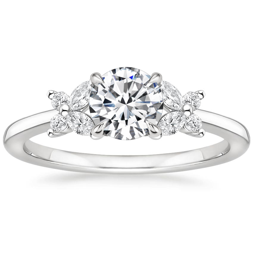 Platinum Mariposa Diamond Ring, large top view