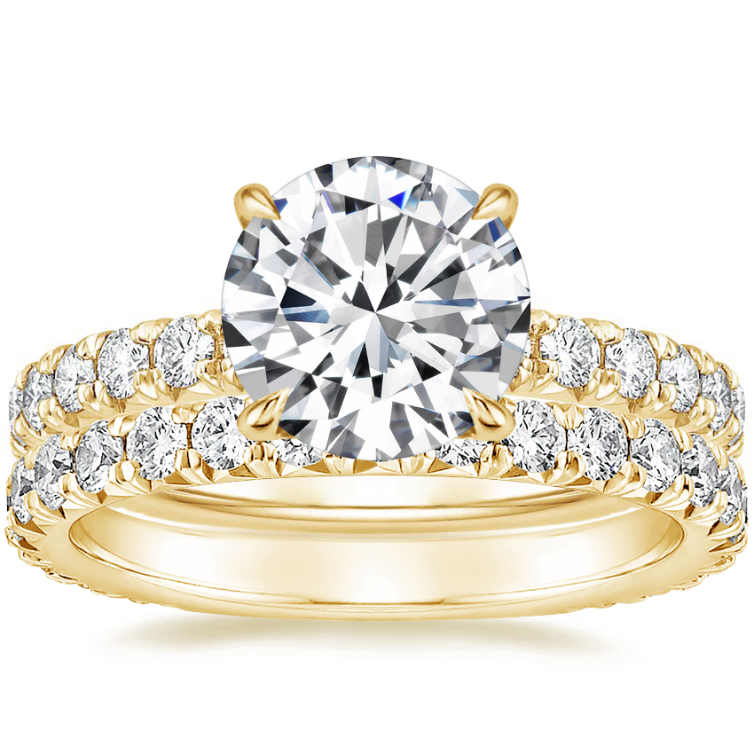 18K Yellow Gold Olympia Diamond Ring with Luxe Sienna Diamond Ring (5/8 ct. tw.)