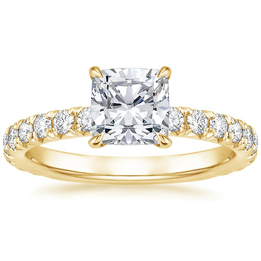 18K Yellow Gold Olympia Three-Quarter Coverage Diamond Ring, large top view