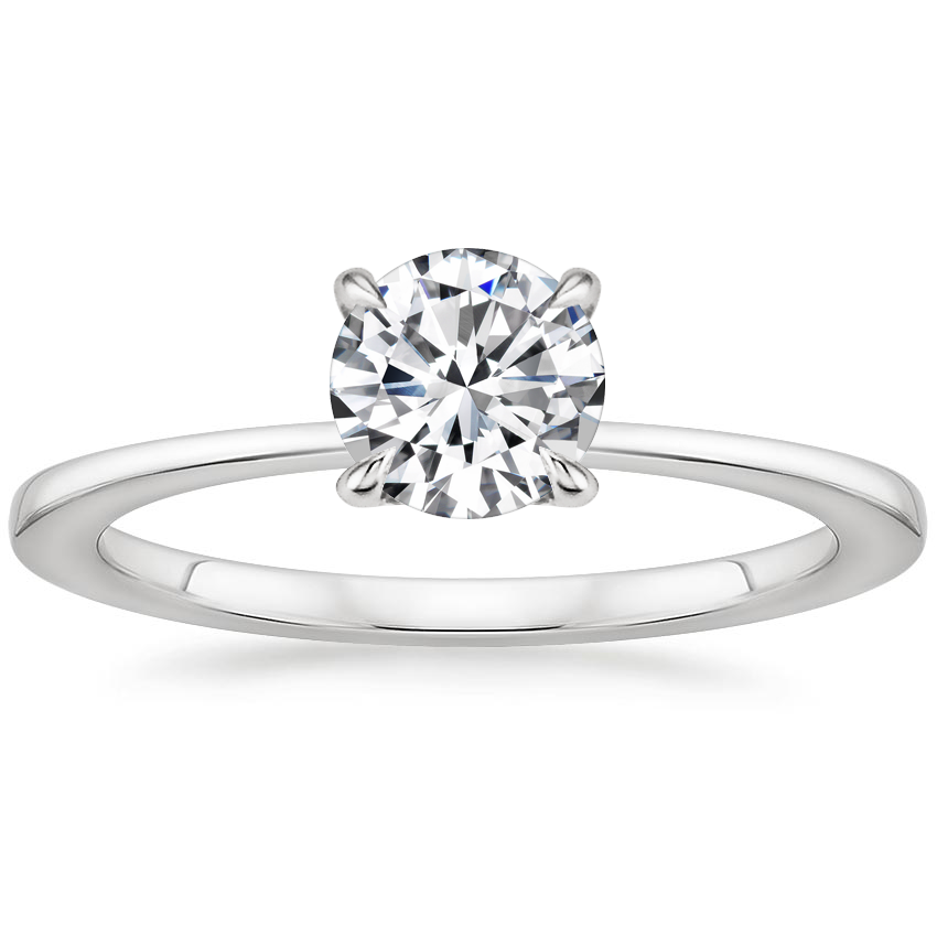 Round Diamond Accented Prong Solitaire Setting 