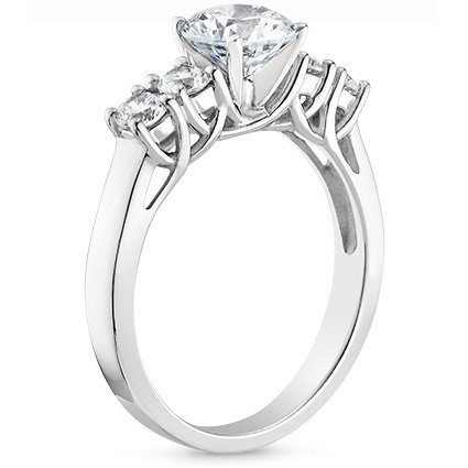 18K White Gold Five Diamond Trellis Ring