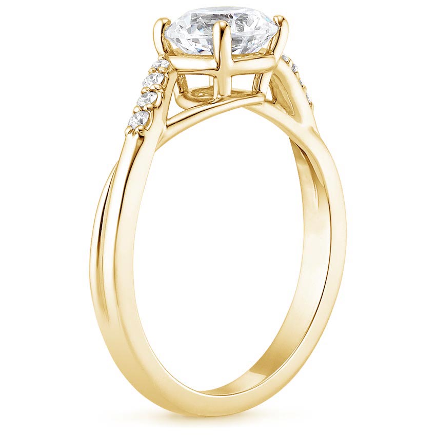 18K Yellow Gold Chamise Diamond Ring (1/15 ct. tw.), large side view
