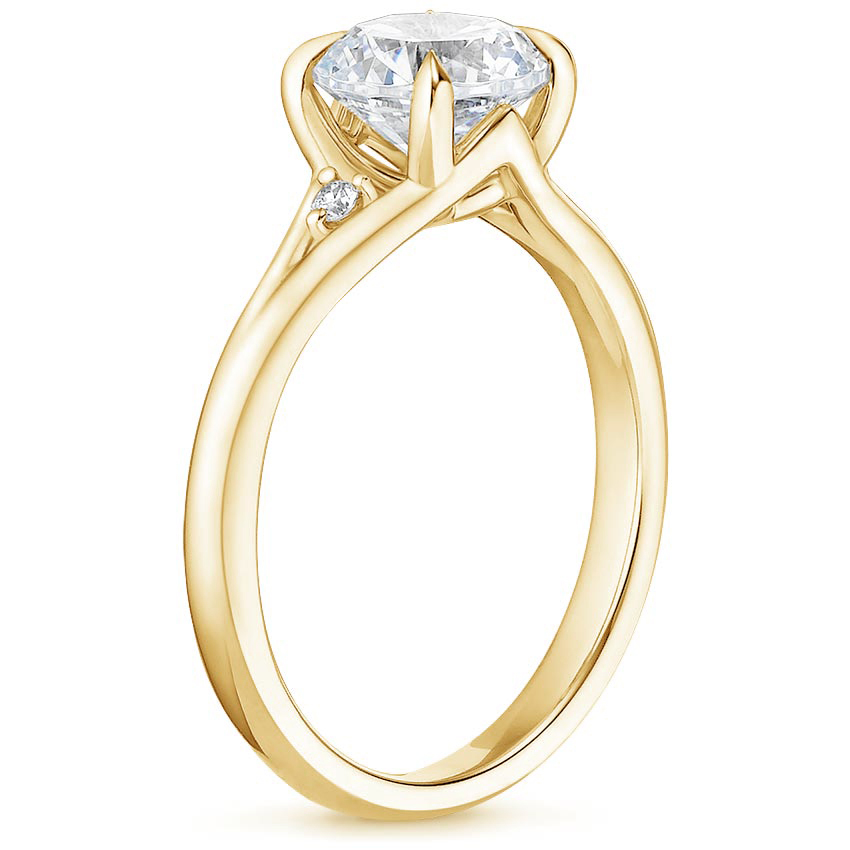 18K Yellow Gold Lena Diamond Ring, large side view