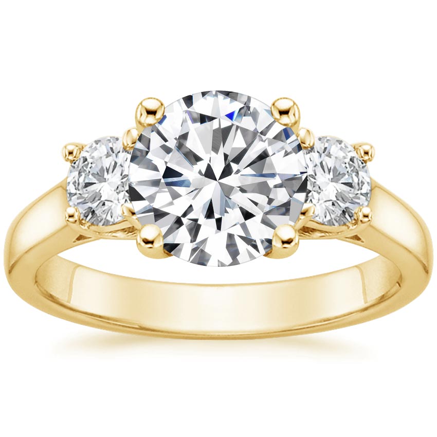 18K Yellow Gold Three Stone Trellis Diamond Ring (1/2 ct. tw.), large top view