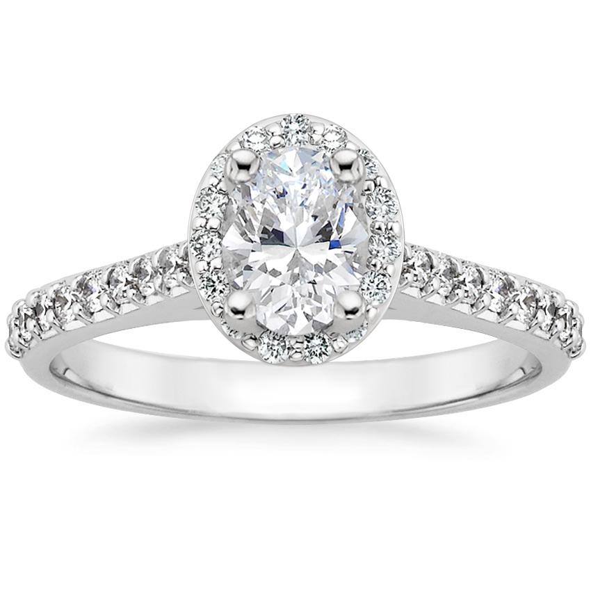 Platinum Fancy Halo Diamond Ring with Side Stones (1/3 ct. tw.), large top view