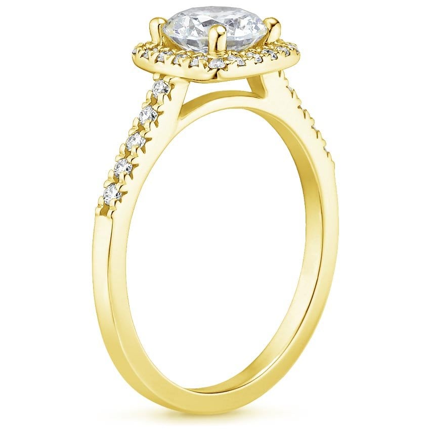 18K Yellow Gold Odessa Halo Diamond Ring (1/5 ct. tw.), large side view