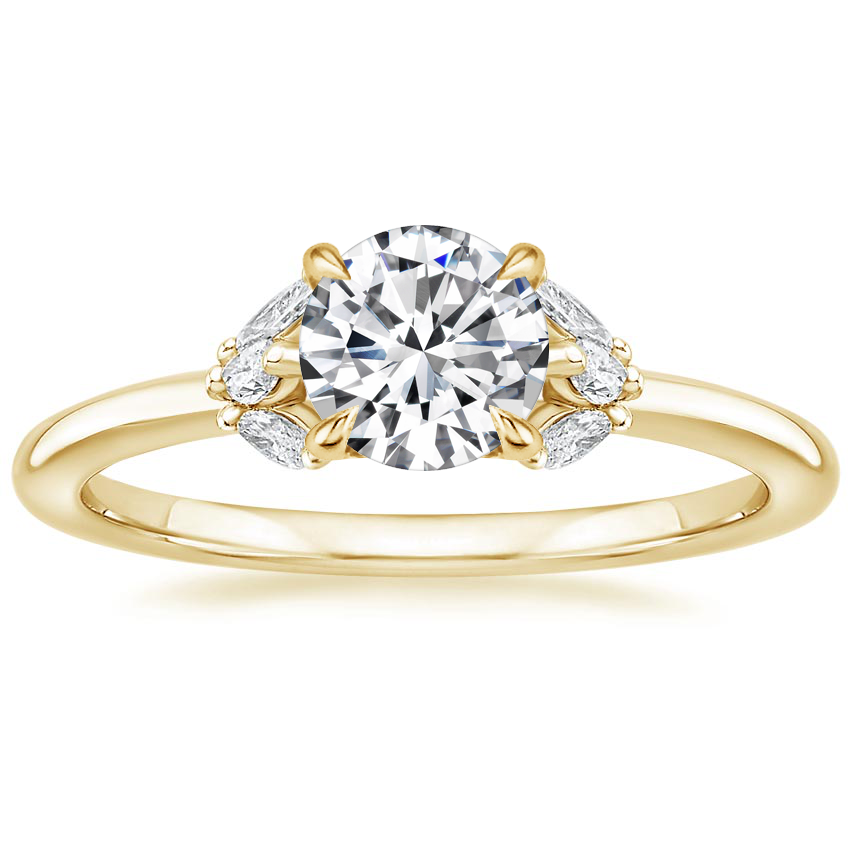 18K Yellow Gold Mara Diamond Ring, large top view