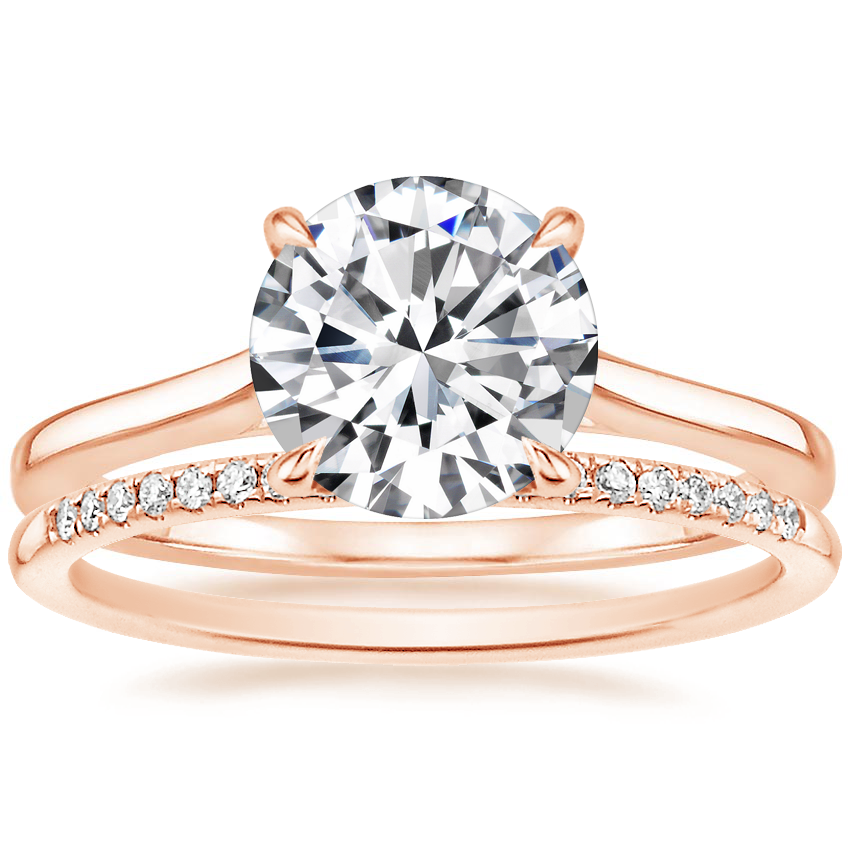 14K Rose Gold Provence Ring with Whisper Diamond Ring (1/10 ct. tw.)