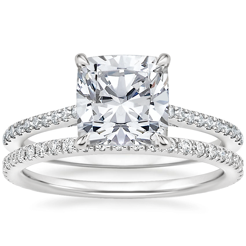 18K White Gold Luxe Dawn Diamond Ring with Luxe Ballad Diamond Ring (1/4 ct. tw.)