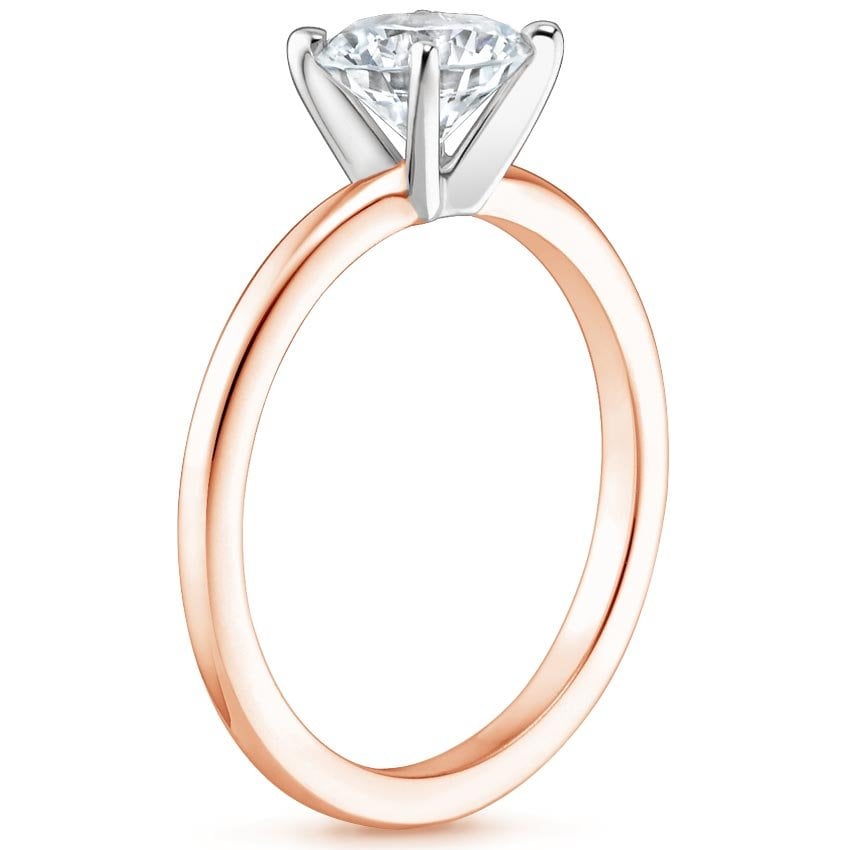 14K Rose Gold Four-Prong Petite Comfort Fit Ring, large side view