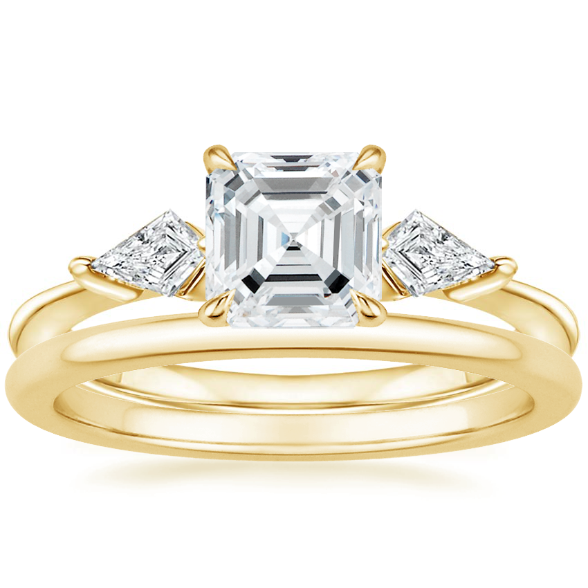 18K Yellow Gold Luxe Cometa Diamond Ring (1/3 ct. tw.) with Petite Comfort Fit Wedding Ring