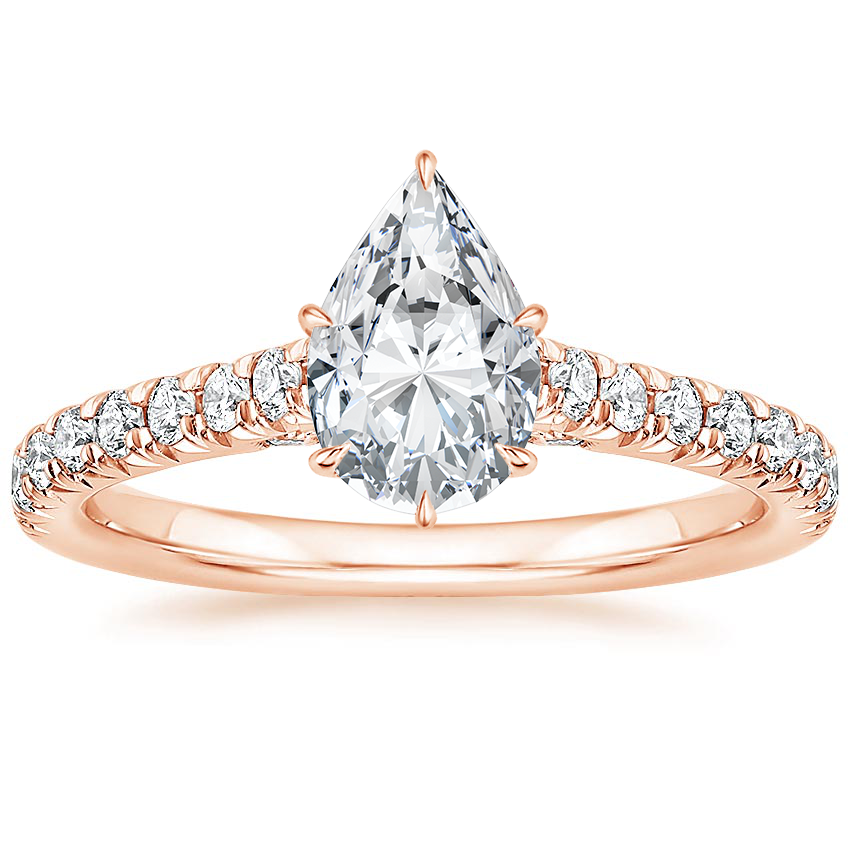 14K Rose Gold Chantal Diamond Ring, large top view