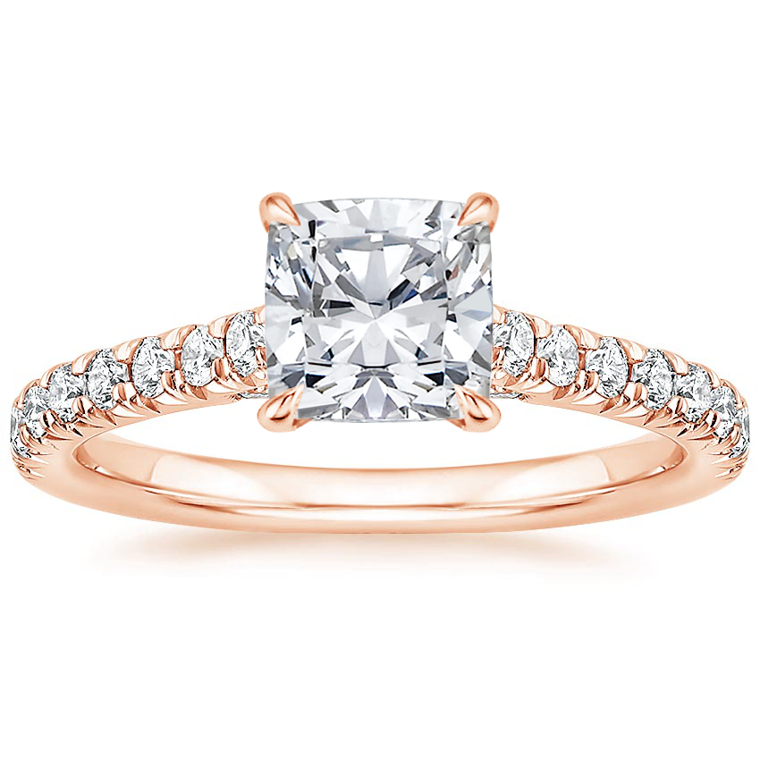 14K Rose Gold Chantal Diamond Ring, large top view