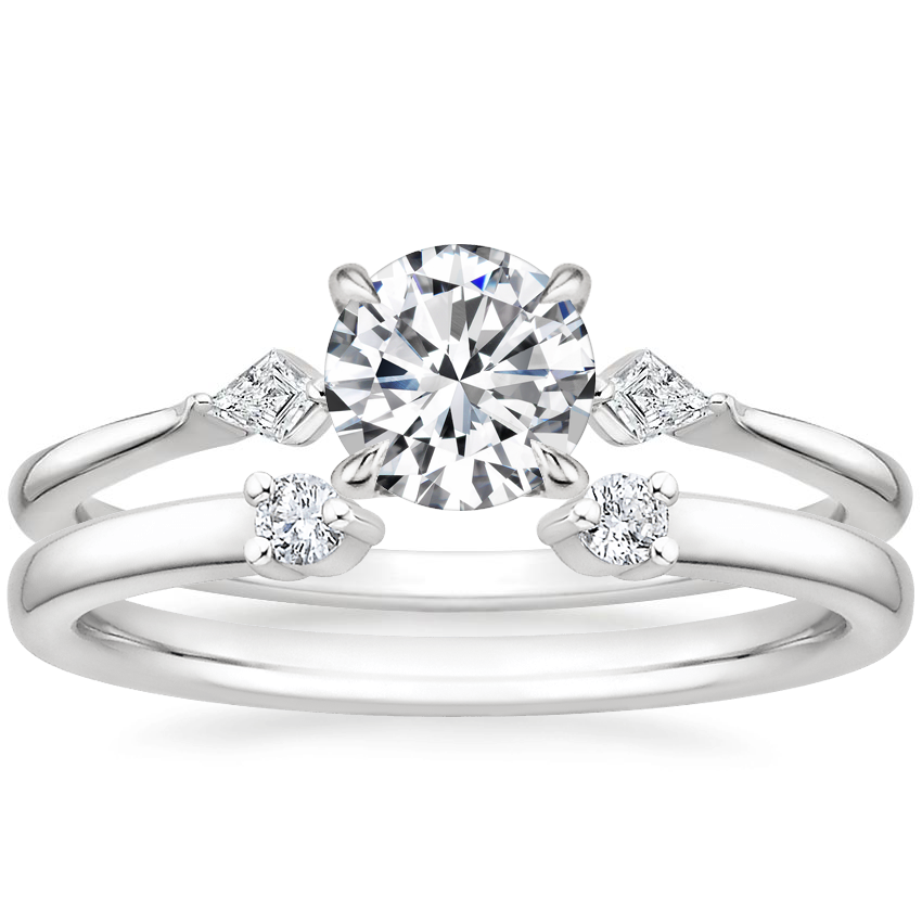 18K White Gold Cometa Diamond Ring with Wren Diamond Open Ring