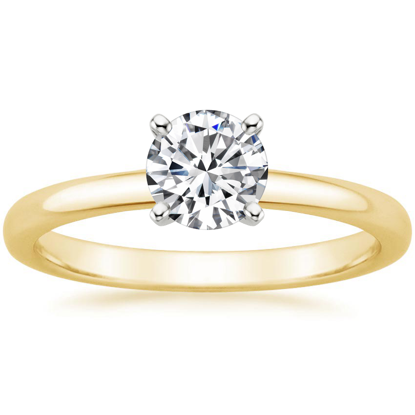 18K Yellow Gold 2mm Comfort Fit Ring, large top view