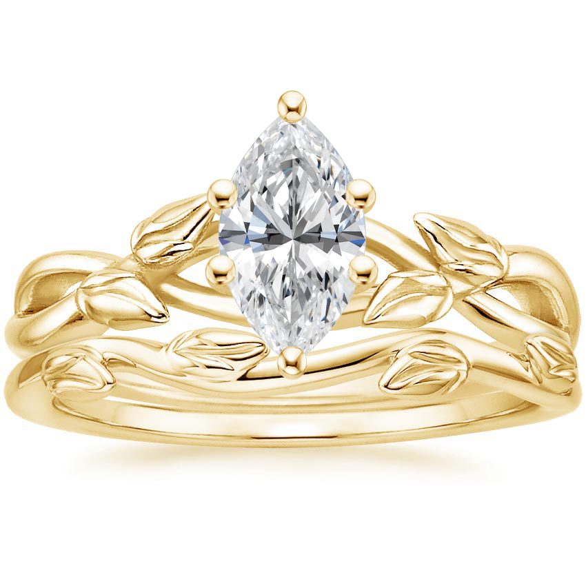 18K Yellow Gold Budding Willow Ring with Winding Willow Ring